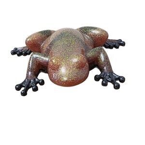 Glitter 4" Frog Figurine Sparkle Resin Desk Plants Decor Unique Gift